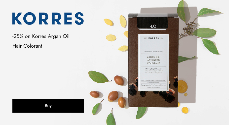 25% off Korres Argan Oil Hair Colorant. Prices on the site already include a discount.