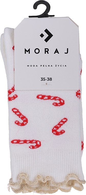 Women Christmas Socks, CSL300-092, white - Moraj — photo N1