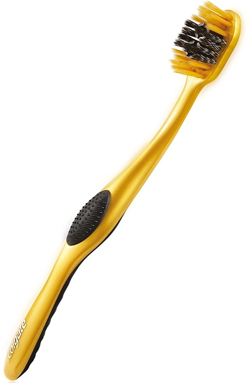 Toothbrush, soft, golden with black - Colgate 360 Charcoal Gold Soft Toothbrush — photo N2