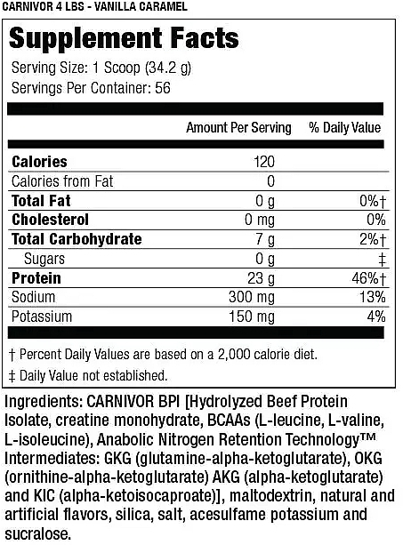 Beef Protein, vanilla-caramel - MuscleMeds Carnivor Beef Protein Powder Vanilla Caramel — photo N2