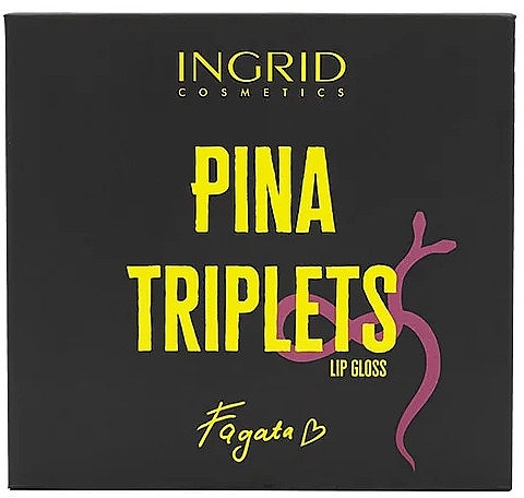 Ingrid Cosmetics x Fagata Pina Triplets Lip Gloss (lip/gloss/3x4ml) - Lip Gloss Set — photo N6