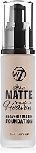 Fragrances, Perfumes, Cosmetics Matte Foundation - W7 It's a Matte Made in Heaven Heavenly Foundation