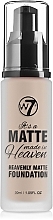 Matte Foundation - W7 It's a Matte Made in Heaven Heavenly Foundation — photo N1