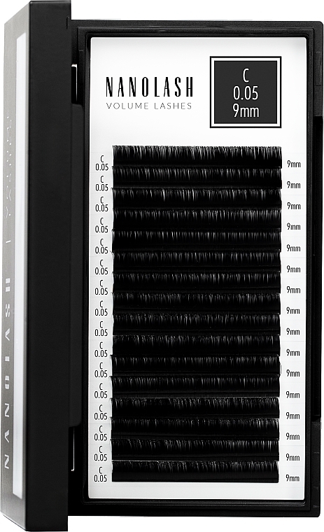 False Eyelashes C, 0.05 (9 mm) - Nanolash Volume Lashes — photo N2