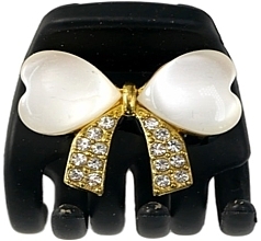 Fragrances, Perfumes, Cosmetics Claw Clip, black with white bow - Lolita Accessories