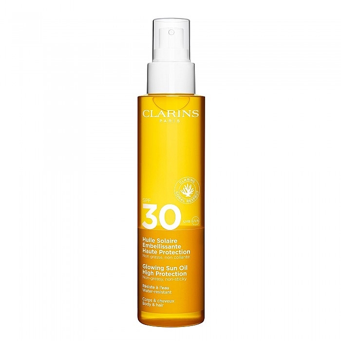 Sunscreen Body Oil - Clarins Glowing Sun Oil High Protection SPF 30 — photo N1