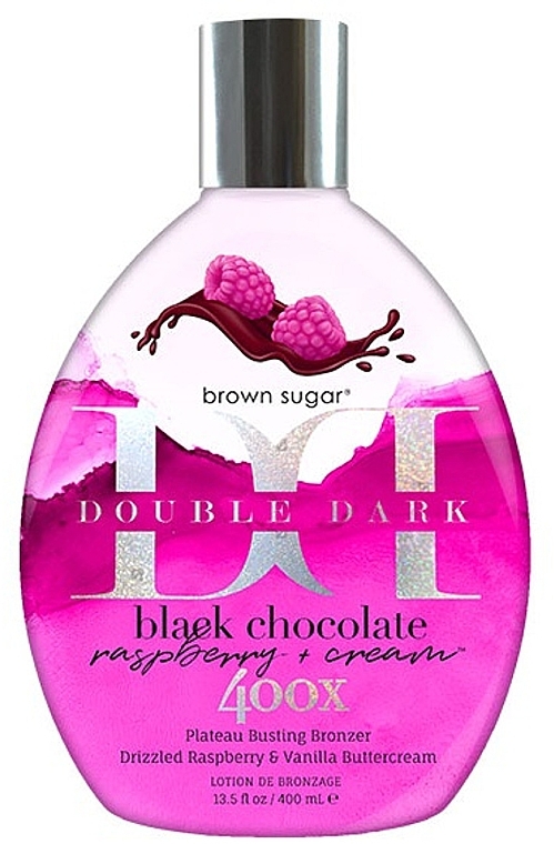 Raspberry & Chocolate Tanning Lotion - Brown Sugar Double Dark Black Chocolate Raspberry Cream 400X Plateau Busting Bronzer Tanning Lotion — photo N1