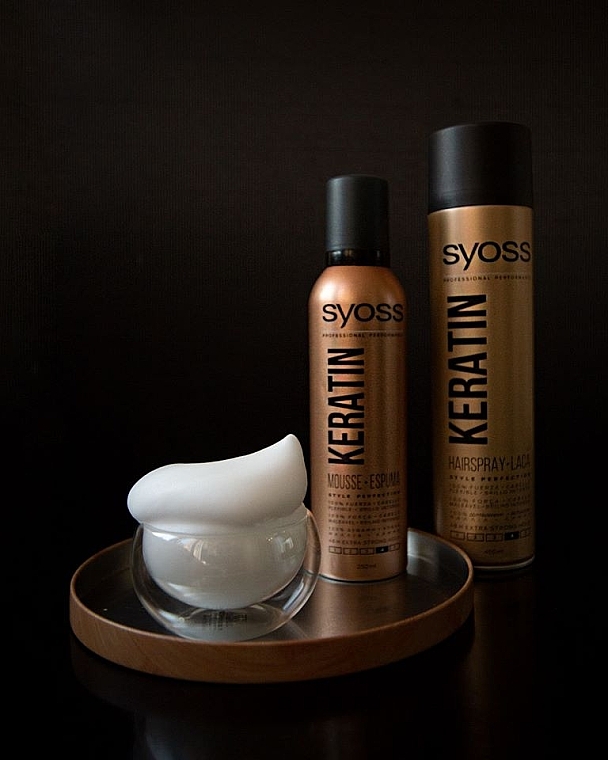 Extra Strong Hold Styling Hair Mousse "Style Perfection" - Syoss Keratin — photo N3