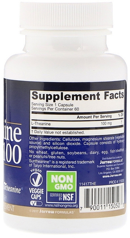 Theanine 100 mg - Jarrow Formulas Theanine, 100 mg — photo N2