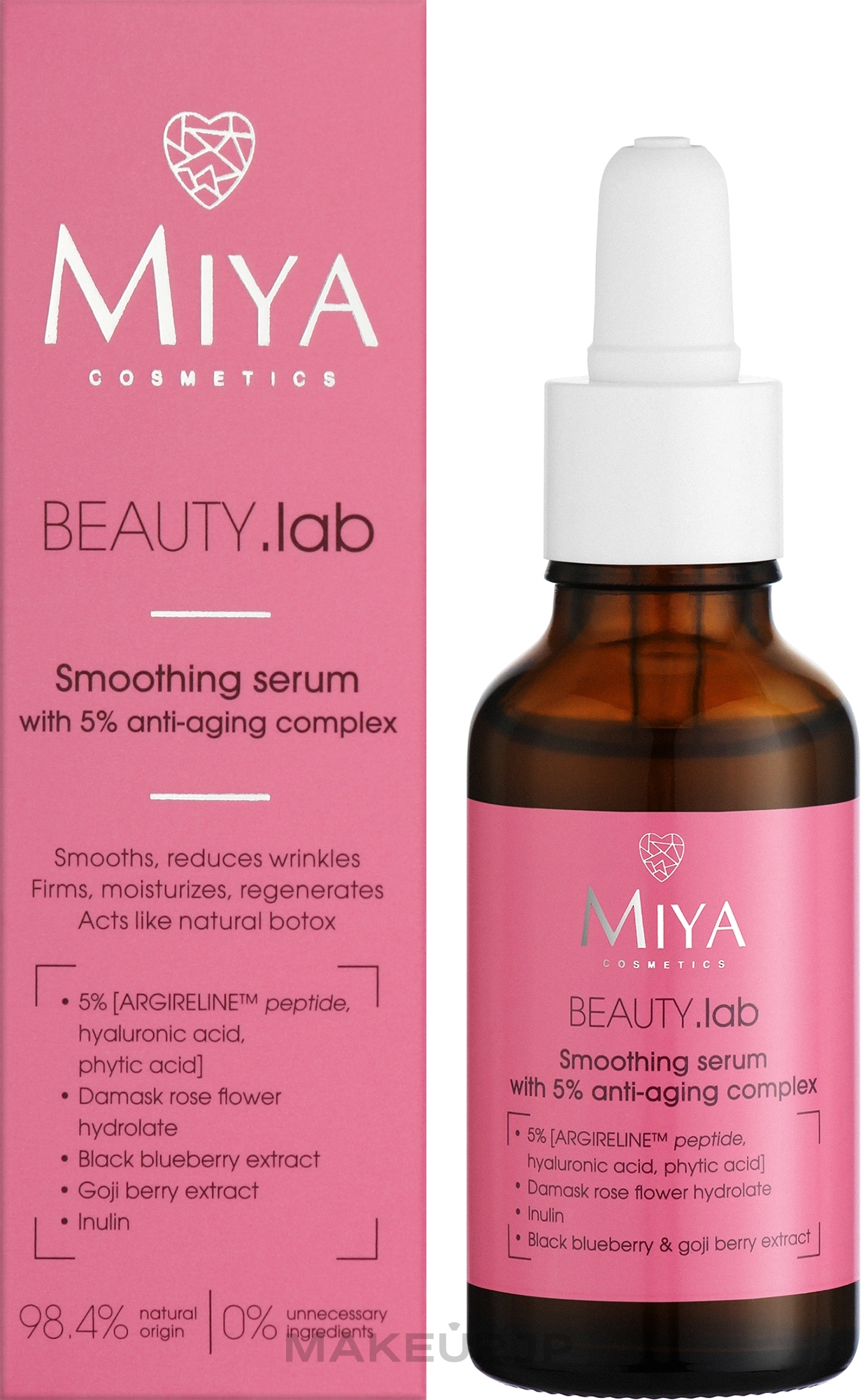 Smoothing Face Serum with Anti-Aging Complex 5% - Miya Cosmetics Beauty Lab Smoothing Serum With Anti-Aging Complex 5% — photo 30 ml