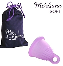 Menstrual Cup with Loop, size XL, pink - MeLuna Soft Shorty Menstrual Cup Stem — photo N1
