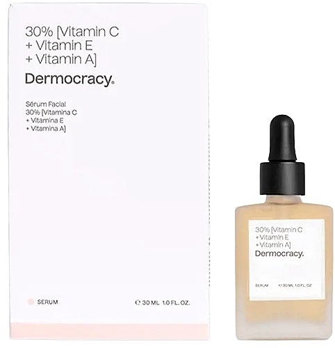 Face Serum with 30% Vitamin C, E & A - Dermocracy 30% Vitamin C + Vitamin E + Vitamin A Facial Serum — photo N1