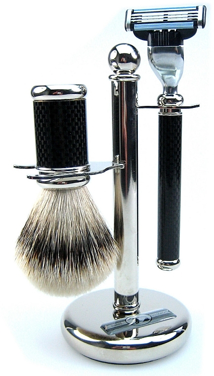 Shaving Set - Golddachs Fine Badger, Mach3 Metal Chrome Handle — photo N1