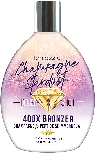 Shimmering Self-Tanning Lotion with Moisturizing & Nourishing Effect - Tan Asz U Double Shot Champagne Stardust 400X Bronzer — photo N2