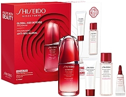 Fragrances, Perfumes, Cosmetics Set - Shiseido Ultimune Global Age Defense Program (f/conc/50ml + f/foam/15ml + softner/30ml + eye/conc/3ml)