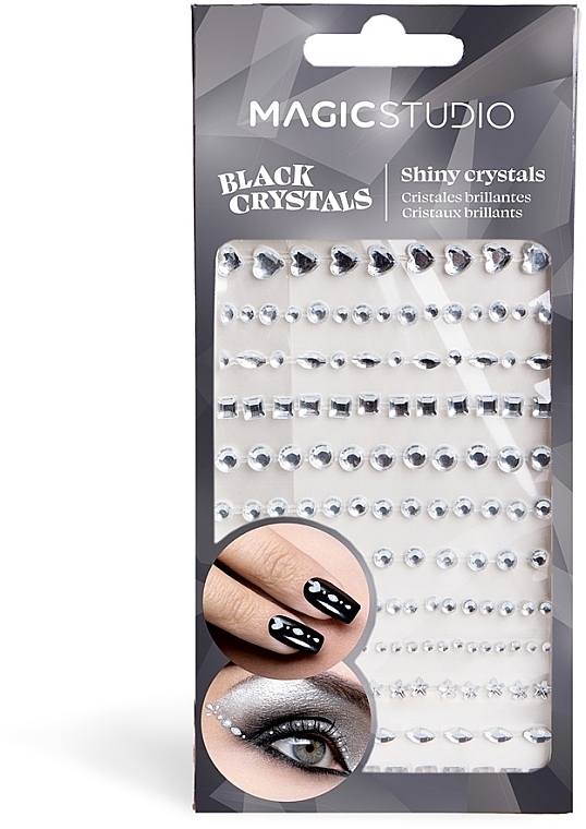 Crystal Nail Stickers - Magic Studio Black Shiny Crystals — photo N1