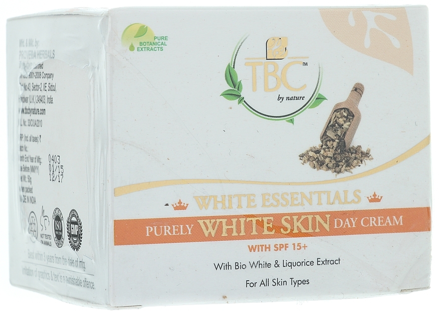 Whitening Day Face Cream - TBC White Essentials Purely White Skine Day Cream SPF15 — photo N1