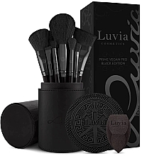 Fragrances, Perfumes, Cosmetics Makeup Brush Set, 12 pcs - Luvia Cosmetics Prime Vegan Pro Black Edition Brush Set