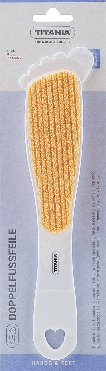 Double-Sided Pedicure File with Abrasive and Pumice, light orange - Titania — photo N1