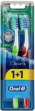 Fragrances, Perfumes, Cosmetics Toothbrush Set, 40 medium, light green + red - Oral-B 3D White Fresh 40 Medium 1+1