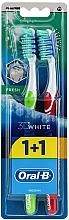 Toothbrush Set, 40 medium, light green + red - Oral-B 3D White Fresh 40 Medium 1+1 — photo N1