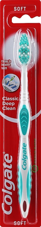 Classic Toothbrush, soft, turquoise - Colgate Classic Deep Clean Soft — photo N2