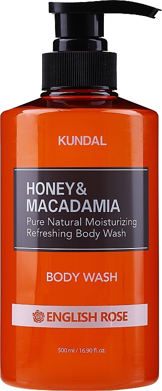Shower Gel "English Rose" - Kundal Honey & Macadamia Body Wash English Rose — photo N3