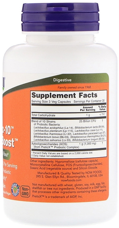 Probiotic-10 & Bifido Boost - Now Foods Probiotic-10 & Bifido Boost — photo N2