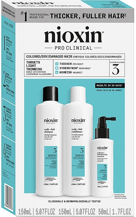 キット - Nioxin Pro Clinical System 3 Set (sh/150ml + cond/150ml + ser/50ml) — photo N1