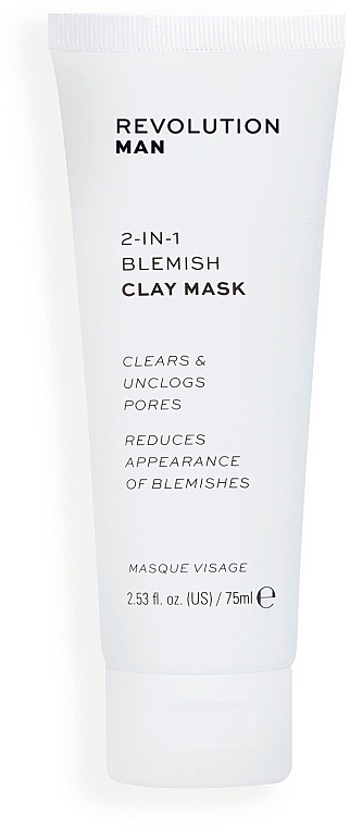 Clay Face Mask - Revolution Skincare Man 2-in-1 Blemish Clay Mask — photo N1