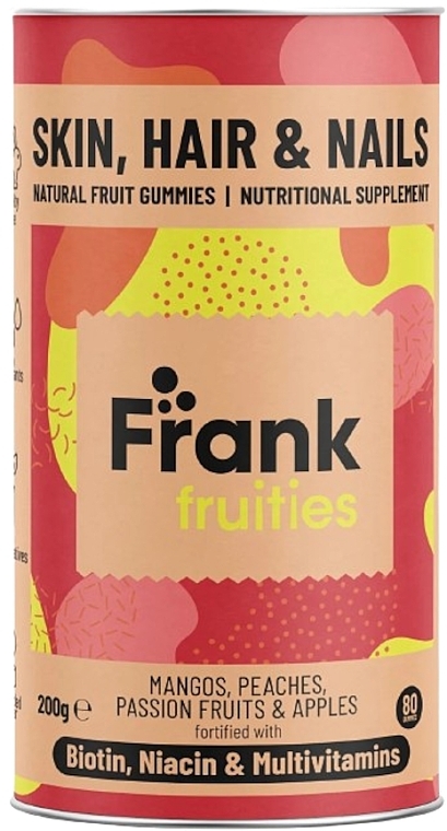 Dietary Supplement for Skin, Hair & Nails - Natural Fruit Gummies - Frank Fruities Skin Hair And Nails Natural Fruit Gummies — photo N1