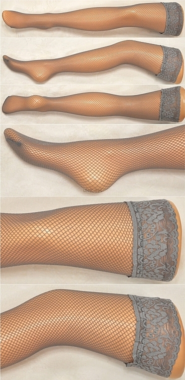 Women's Stockings "Ar Rete", grey - Veneziana — photo N2