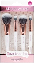 Fragrances, Perfumes, Cosmetics Makeup Brush Set - Brushworks White & Gold Travel Makeup Brush Set