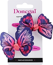 Fragrances, Perfumes, Cosmetics Hair Clips, 2 pcs, FA-5709, butterflies, purple-pink - Donegal