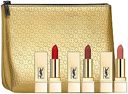 Fragrances, Perfumes, Cosmetics Yves Saint Laurent Rouge Pur Couture Mini Set (lipstick/3x1.3g + pouch) - Set