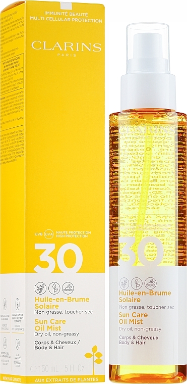 Body & Hair Sunscreen Oil Spray - Clarins Huile-en-Brume Solaire SPF 30 — photo N1