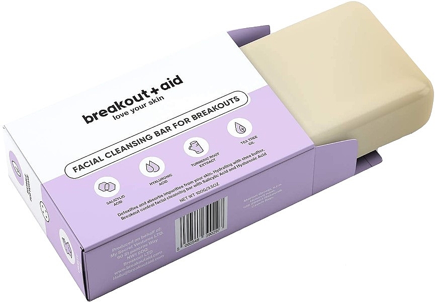 Anti-Acne Face Cleansing Soap - Breakout + Aid Facial Cleansing Bar For Breakouts — photo N2