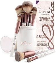 Fragrances, Perfumes, Cosmetics Makeup Brush Set, 15 pcs - Luvia Cosmetics Prime Vegan Brush Set