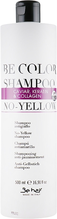 Anti-Yellow Collagen, Caviar & Keratin Shampoo - Be Hair Be Color Shampoo No-Yellow — photo N1