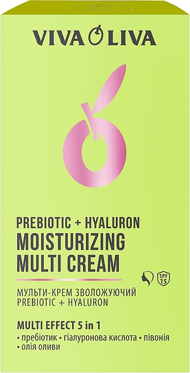 Moisturizing Multi Face Cream - Viva Oliva Prebiotic + Hyaluron Moisturizing Multi Cream SPF 15 — photo N2