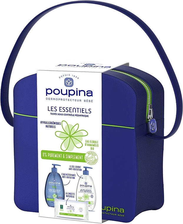 セット - Poupina Les Essentiels Kit (cl/gel/485ml + cl/water/485ml + wipes + bag)	 — photo N3