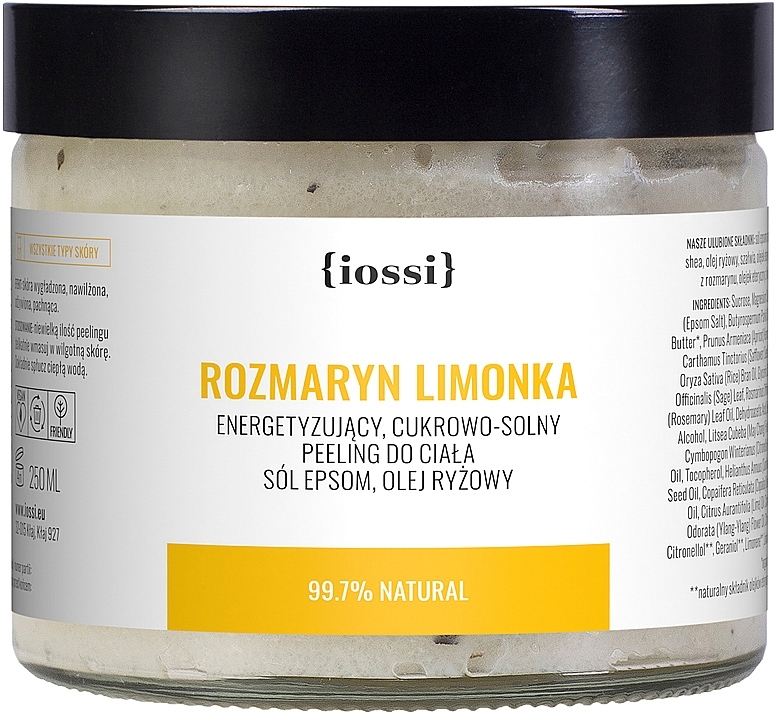 Sugar Body Peeling "Rosemary and Lime" - Iossi Body Scrub — photo N1