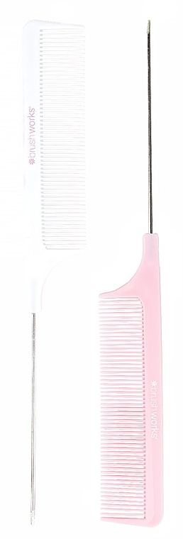 Set of Combs with Metal Tail, 2 pcs. - Brushworks Professional Needle Combs — photo N2