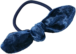 Fragrances, Perfumes, Cosmetics Elastic Hair Tie with Velvet Bow, dark blue - Lolita Accessoires