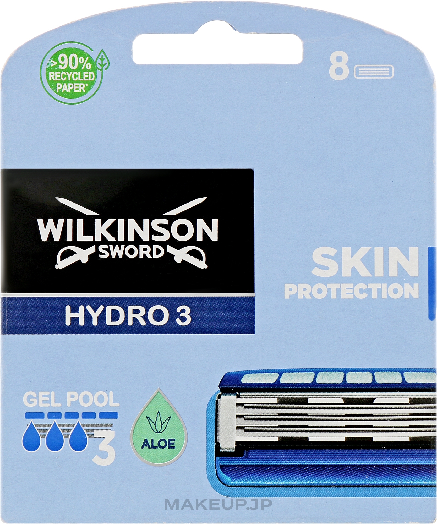 Blade Refill Set "Hydro 3", 8 pcs - Wilkinson Sword Hydro 3 Skin Protection Aloe — photo 8 szt.