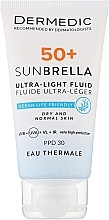 Fragrances, Perfumes, Cosmetics Ultra-Lightweight Protective Cream SPF 50+ for Dry & Normal Skin - Dermedic 50+ Sunbrella Ultra-light Fluid