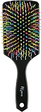 Wide Hair Brush C0264, black with colored teeth - Rapira — photo N4