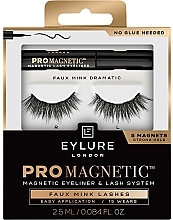 Set - Eylure Pro Magnetic Kit Faux Mink Dramatic (false/eyelashes + eyeliner/2.5ml) — photo N1