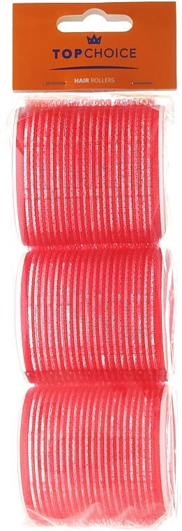 Velcro Hair Curlers "Velcro" diameter 60 mm, 3 pcs, 0607, red - Top Choice — photo N1