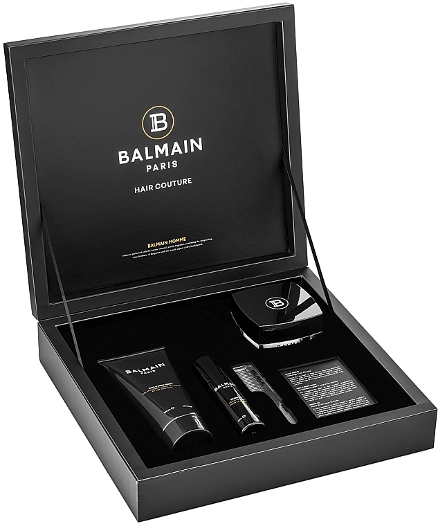 Set - Balmain Signature Men's Giftset (oil/30ml + shampoo/200ml + scrub/100g + brush/1p) — photo N2